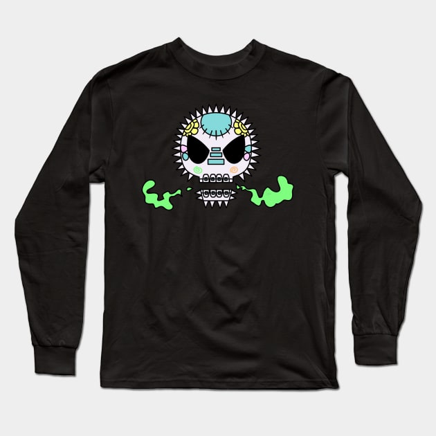 Halloween Sugar Skull Long Sleeve T-Shirt by Raxec 